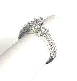 Platinum Marquise Three Stone Diamond Engagement Ring