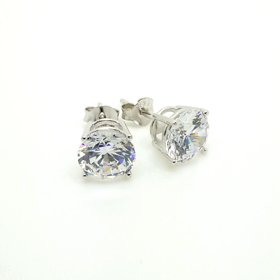 SS 8mm Radiance CZ 4.00ctTW Earring Pair