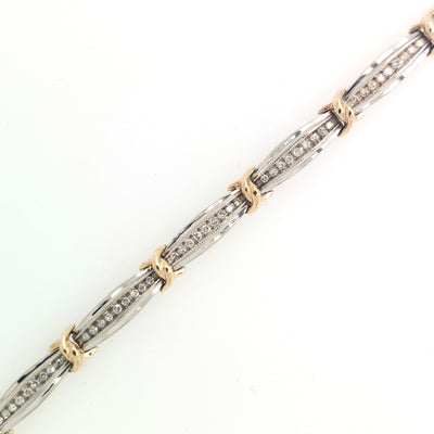 10KW Two-Tone Diamond Tennis Bracelet approx 0.50ctTW