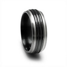 Ridged Titanium and Stainless Band Size:10