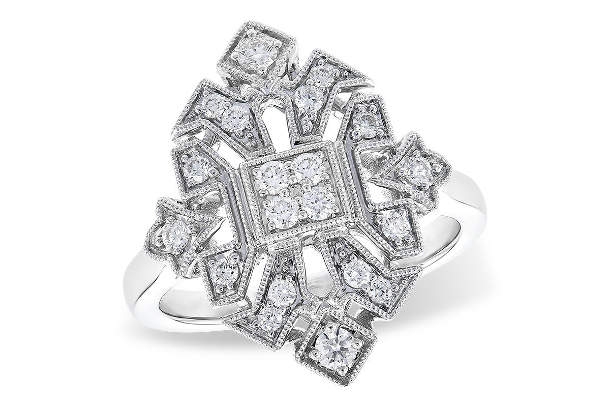 14KW 0.40ctTW Diamond Filigree Fashion Ring