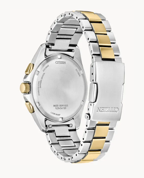 Gents Stainless Steel Citizen Eco-Drive "Sport Luxury" with Green Dial