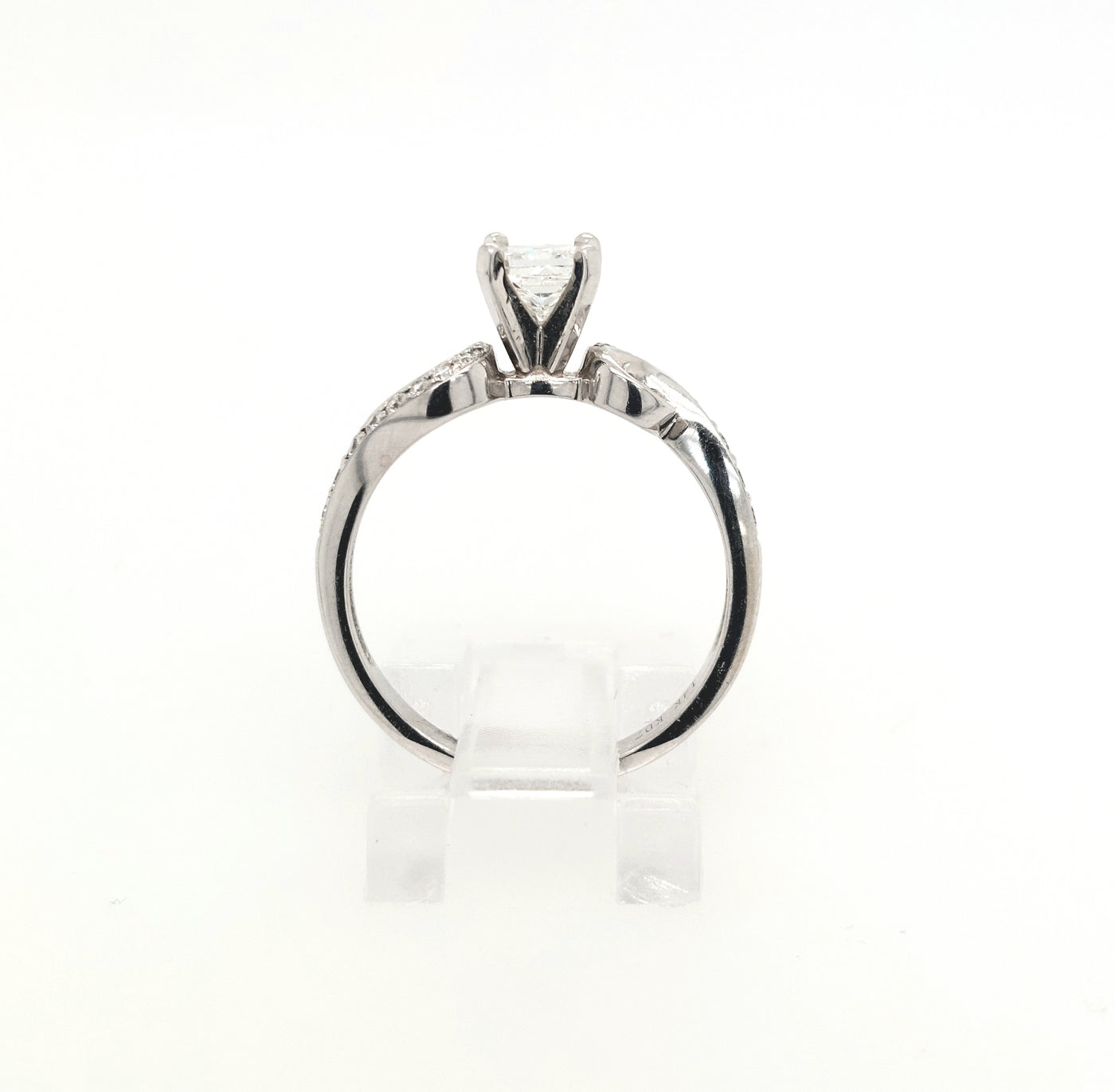 14K White Gold .49ct Princess Cut Diamond Engagement Ring