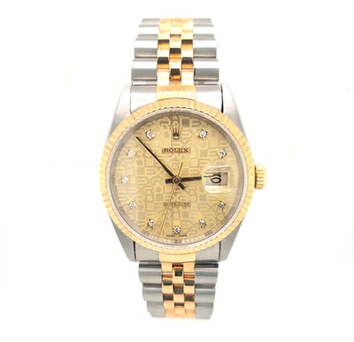 Gent's Two-Tone Pre-owned Rolex Datejust with Gold Jubilee Diamond Dial