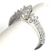 Platinum Marquise Diamond Three Stone Engagement Ring 0.87ctTW