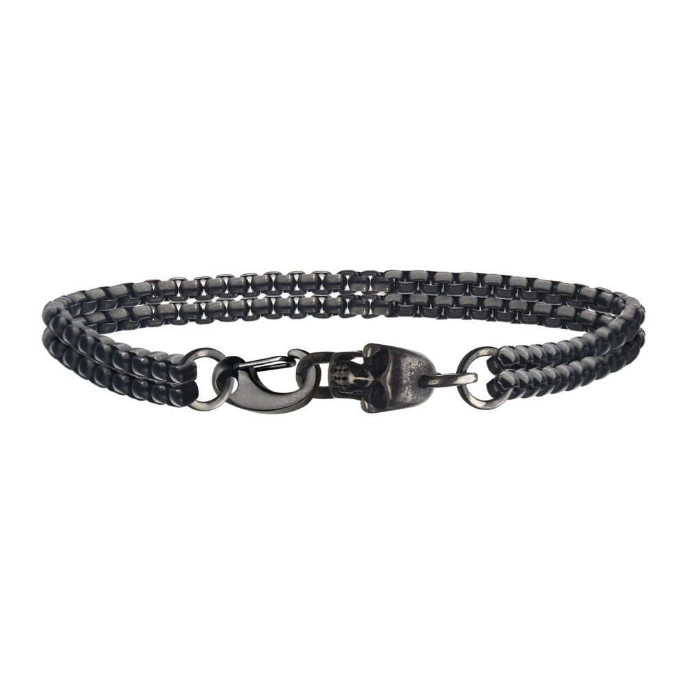 Stainless Antiqued Skull Clasp