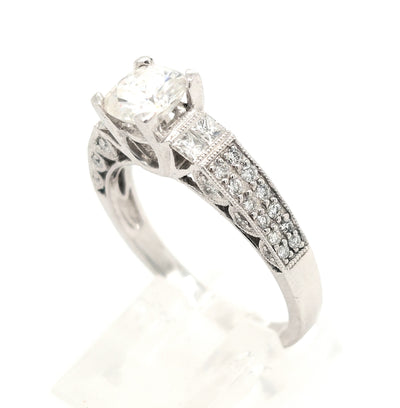 14K White Gold 6mm Moissanite Engagement Ring