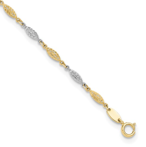 14K Two-tone Infinity Link Anklet