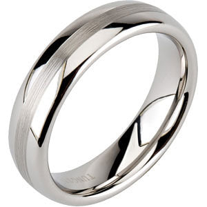 6.3mm Satin/Polished Tungsten Domed Band Size: 12