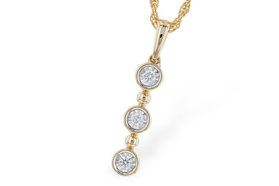 14K Yellow Gold Bubble Drop Diamond Necklace (18 inches)