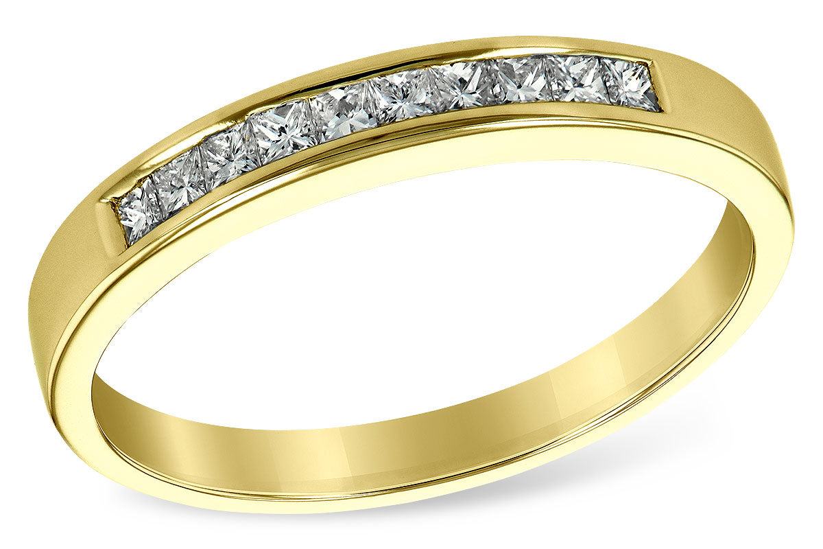 14K Yellow Gold 0.25ctTW PrinceSS-Cut Diamond Wedding Band (Size 7)