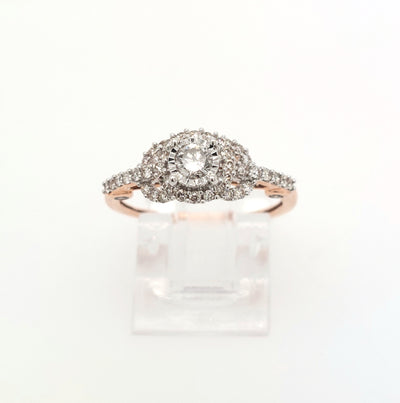 Capture Her Heart with this 14K Rose Gold 0.62ctTW Diamond Engagement Ring H-I/SI2-I1 Size:7 Gram Weight:2.3g