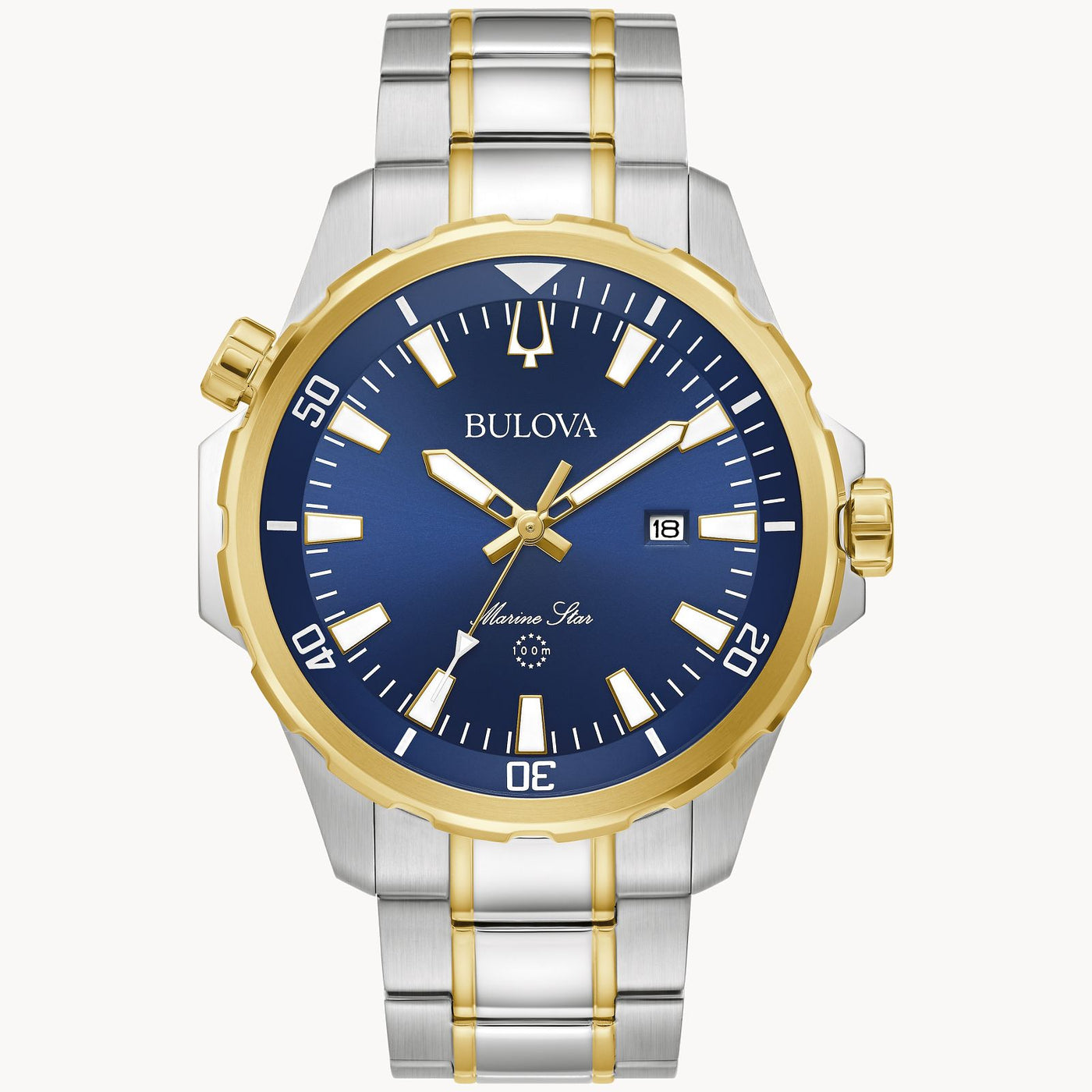 Gent's Two-Tone Bulova "Marine Star" with Blue Dial