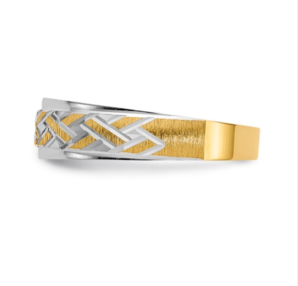 14K Two-Tone Mens Wedding Band