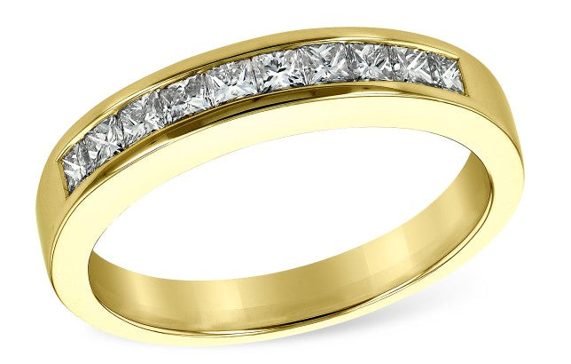 14KY 0.50ctTW Princess-Cut Diamond Wedding Band