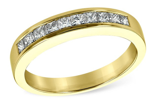 14K Yellow Gold 0.50ctTW PrinceSS-Cut Diamond Wedding Band (Size 7)