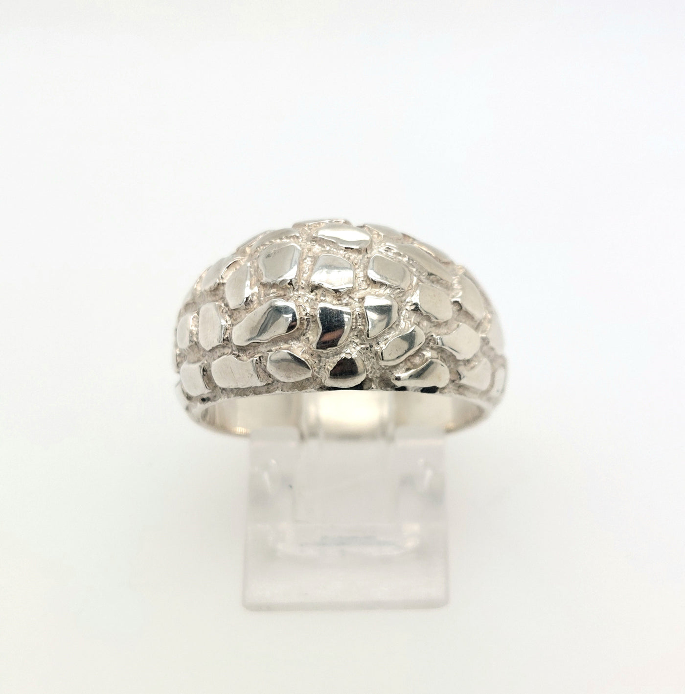 SS Large Domed Nugget Ring Size:10