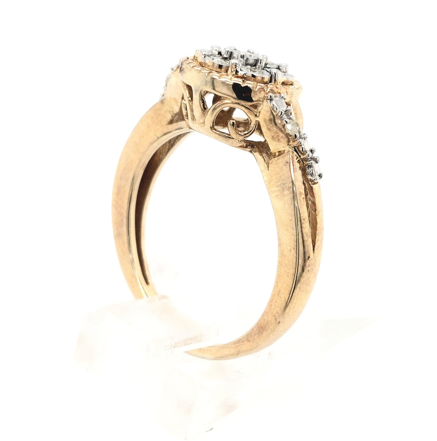 SS/GP Round Diamond Cluster Ring