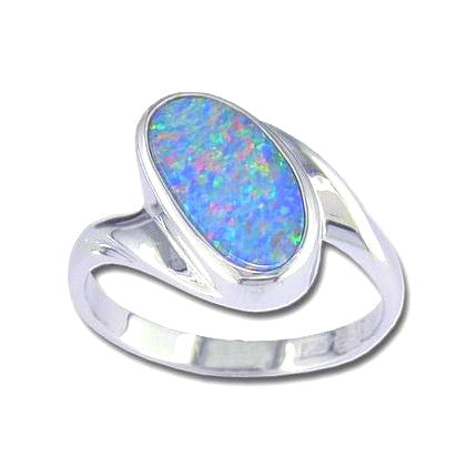 14KW Australian Opal Doublet Ring