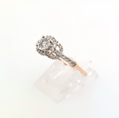 Capture Her Heart with this 14K Rose Gold 0.62ctTW Diamond Engagement Ring H-I/SI2-I1 Size:7 Gram Weight:2.3g