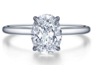 Sterling Silver Lafonn 2.00ct Oval Solitaire Engagement Ring (Size 7)