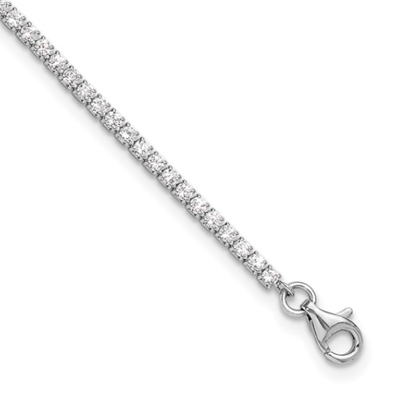 Sterling Silver Cubic Zirconia Tennis Anklet