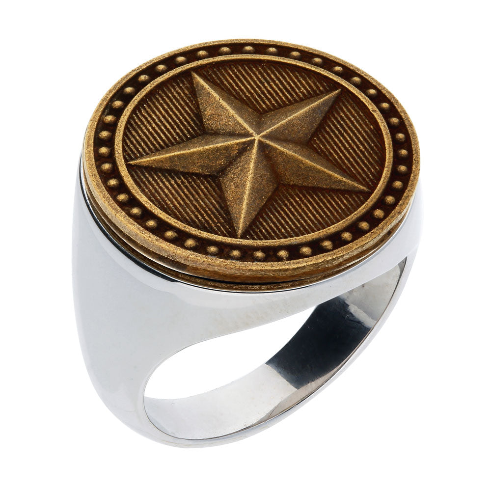 Sterling Silver Gent's Texas Star Ring