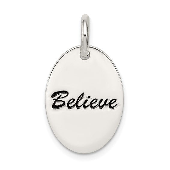 Sterling Silver Believe Pendant