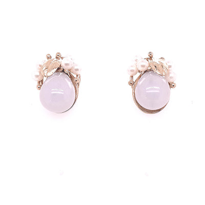 14K Yellow Gold Pearl Clip-On Earring Pair