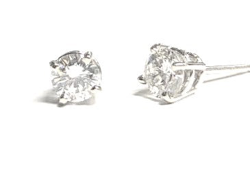 14K White Gold 0.62ctTW RBC Diamond Stud Earring Pair