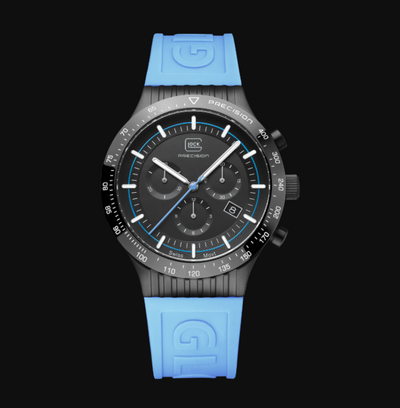 Gents Black Steel Glock Watch with Black Dial and Chronodial