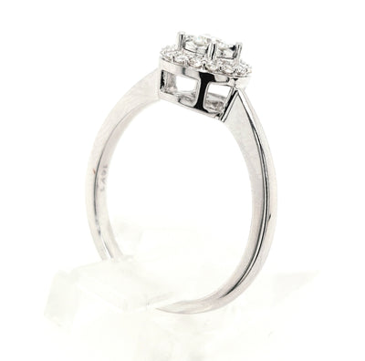 14KW 0.25ctTW Diamond Halo Ring (Size 7)