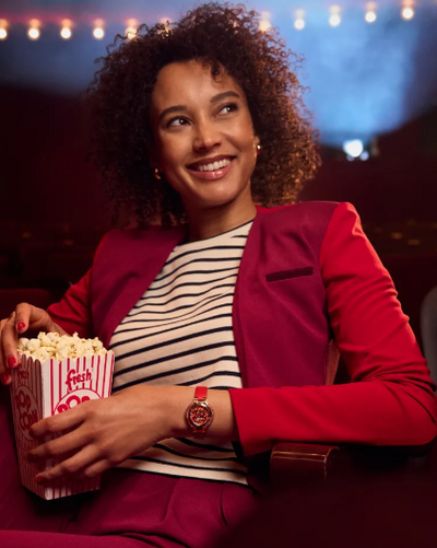 Lady's Gold-Tone Bulova "Rubaiyat Autumn" with Synthetic Fire Opal Dial