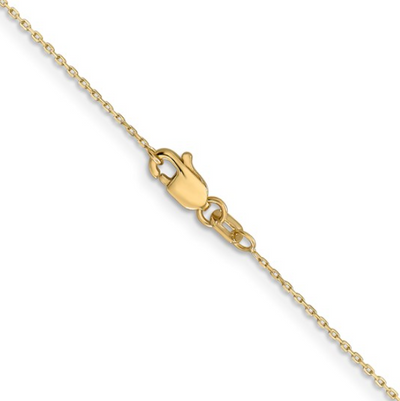 14K Yellow Gold 0.8mm Diamond-cut Cable Chain (18 inches)