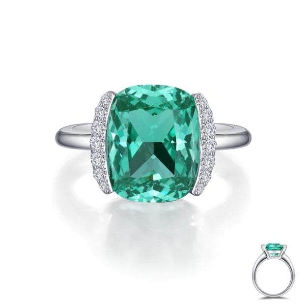 Fancy Lab-Grown Green Sapphire Ring