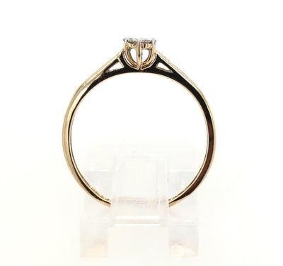 14KY 0.13ctTW Cluster Diamond Engagement Ring H-I/SI2-I1 Size:7 Gram Weight:1.2g