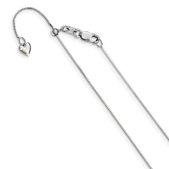 Leslie's 14K White Gold Adjustable .55mm Baby Box Chain 26in