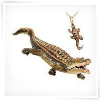 Bejeweled "Allie" Alligator Trinket Box with Matching Necklace
