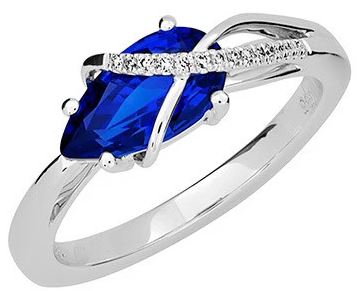 14KW Pear Shape Sapphire and Diamond Ring