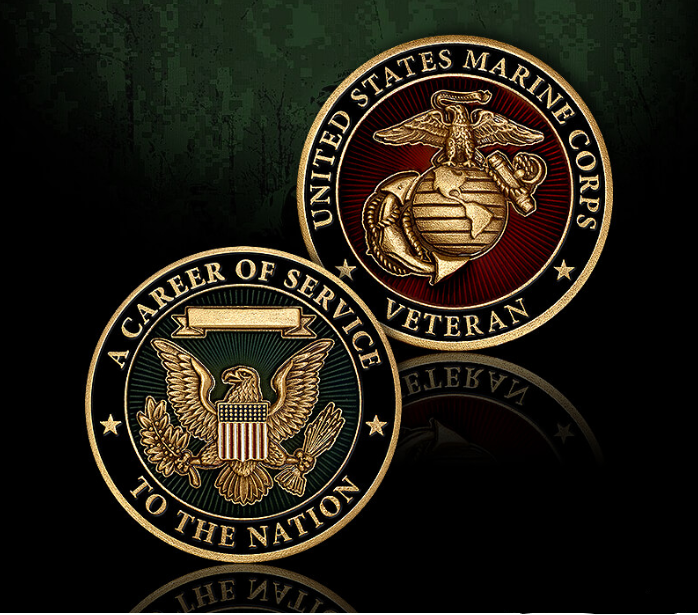USMC Veteran Career of Service Challenge Coin