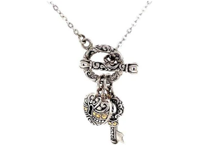 SS and 18K Yellow Gold "Key To My Heart Necklace"