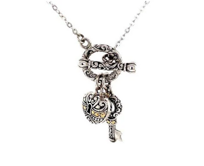 SS and 18K Yellow Gold "Key To My Heart Necklace"