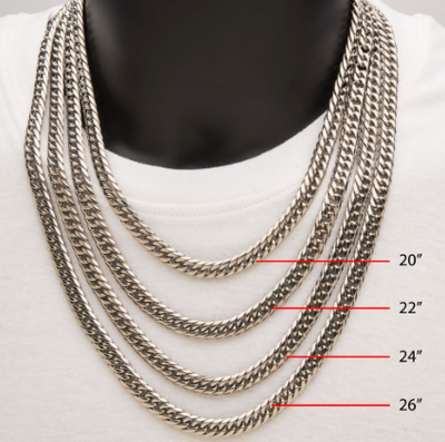 Stainless Steel 8mm Dome Curb Chain Necklace