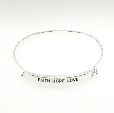 SS Faith, Hope, Love Bangle Bracelet