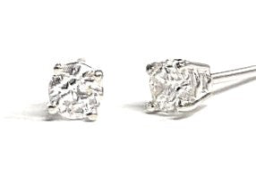 14K White Gold 0.33ctTW RBC Diamond Stud Earring Pair