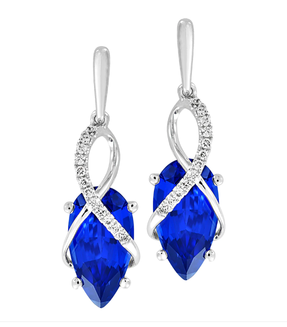 14KW Pear Shape Sapphire Earrings