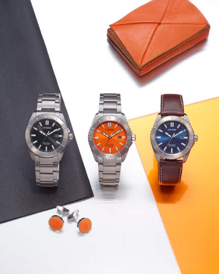 Gent's Titanium Citizen Eco-Drive "Brycen" Watch with Black Dial