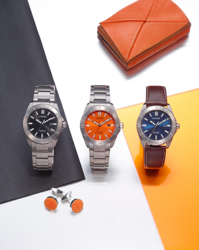 Gent's Titanium Citizen Eco-Drive "Brycen" Watch with Black Dial