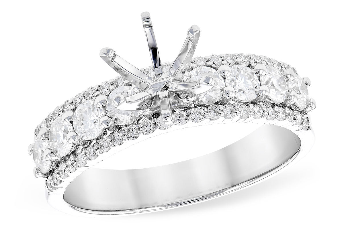 14K White Gold Diamond Semi-Mount Ring with a 1.00ct Cubic Zirconia (Size 7)