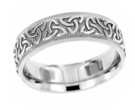Sterling Silver 7mm Triquetra Band Size:10
